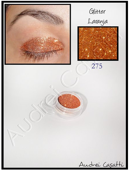 Glitter em pó cor laranja - Audrei Casatti